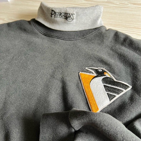 Vintage Majestic Pittsburgh Penguins Turtleneck Sweater - Picture 2 of 6